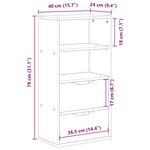vidaXL Armoire latérale avec tiroirs ODDA 40x24x79 cm bois massif pin
