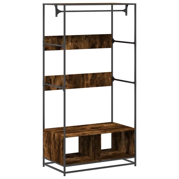 vidaXL Armoire chêne fumé 90x50x180 cm bois d'ingénierie