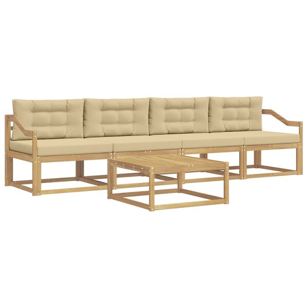 vidaXL Ensemble de canapés d'extérieur 4 pc Blanc et Beige