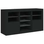 vidaXL Buffet avec lumières LED noir 123x37x67 cm