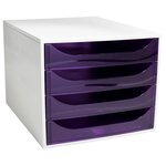 Module De Classement Ecobox Linicolor 4 Tiroirs - Violet - Exacompta