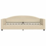 vidaXL Lit de jour avec matelas crème 90x200 cm tissu