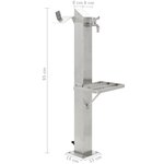 vidaXL Colonne à eau de jardin carrée Acier inoxydable 95 cm