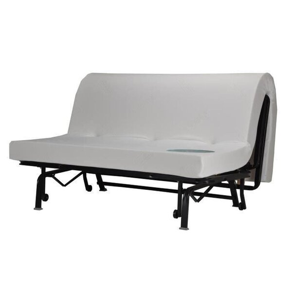 Banquette convertible 3 places tissu noir et blanc 142 x 101 cm