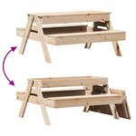 vidaXL Table de pique-nique avec bac à sable pour enfants pin massif