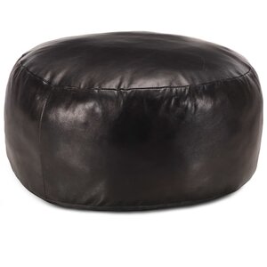 vidaXL Pouf 60 x 30 cm Noir Cuir véritable de chèvre