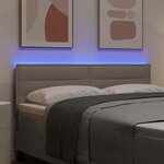 vidaXL Tête de lit LED avec bandes LED Taupe 160 cm tissu