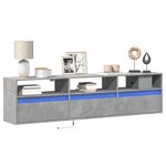 vidaXL Meuble TV mural avec LED gris béton 180x31x45 cm
