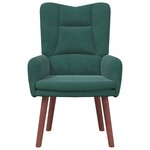 vidaXL Fauteuil relaxant Vert foncé 63 x 67 x 94 cm Velours
