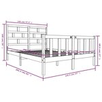 vidaXL Cadre de lit Bois de pin massif 140x200 cm