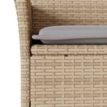 vidaXL Ensemble à manger de jardin et coussins 9 Pièces beige rotin verre