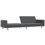 vidaXL Canapé-lit à 2 places gris clair tissu