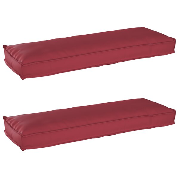 vidaXL Coussins de Palette pour Banc 2 Pièces Rouge Vin 120x40x8 cm Tissu Oxford