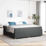 vidaXL Cadre de lit avec matelas Gris foncé 200 x 200 cm tissu