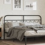 vidaXL Tête de lit de remplacement métal noir 160 cm