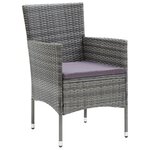 vidaXL Ensemble à manger de jardin coussins 9Pièces Résine tressée Gris