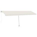 vidaXL Auvent manuel rétractable avec LED 600x350 cm Crème
