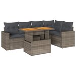 vidaXL Salon de jardin 6 Pièces avec coussins gris résine tressée