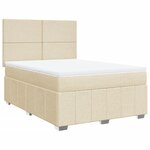vidaXL Sommier à lattes de lit avec matelas Crème 140x200 cm Tissu