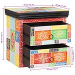 vidaXL Cabinet de chevet Multicolore 40x30x40 cm Bois massif Mango
