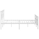 vidaXL Cadre de lit métal sans matelas et pied de lit blanc 150x200 cm