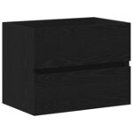 vidaXL Meuble Sous Lavabo avec tiroir Chêne noir 60 x 38.5 x 45 cm