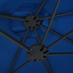 vidaXL Parasol d'extérieur et poteau en aluminium 460x270 cm Bleu