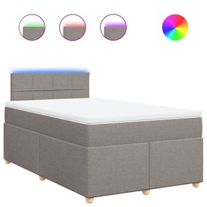 vidaXL Sommier à lattes de lit avec matelas taupe 120x190 cm tissu