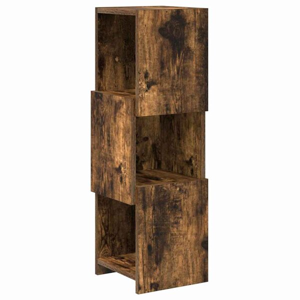 vidaXL Meuble d'angle Chêne fumé 25 5x25x80cm Bois d'ingénierie