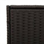 vidaXL Boîte de rangement de jardin et roues noir 283L résine tressée
