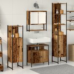 vidaXL Ensemble de meubles de salle de bain 4 pièces en bois vintage  bois d'ingénierie.