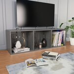 vidaXL Bibliothèque/Meuble TV Gris brillant Bois d’ingénierie