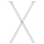 vidaXL Pieds de table à manger en forme de X  2 pièces  blanc  57 x (72-73) cm  acier