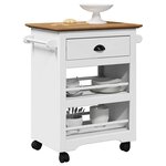 VidaXL Chariot de cuisine BODO blanc et marron 67 5x45x80 cm