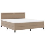 vidaXL Lit Box Spring avec matelas Cappuccino  Super King  en simili cuir