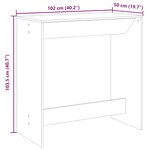 vidaXL Table de bar chêne fumé 102x50x103 5 cm bois d'ingénierie