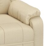 vidaXL Fauteuil de massage Crème Tissu