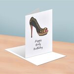 Carte anniversaire femme chaussure à strass - draeger paris