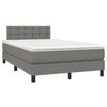 vidaXL Sommier à lattes de lit et matelas et LED Gris foncé 120x200 cm