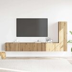 vidaXL Ensemble de meuble TV mural 3 Pièces chêne artisanal