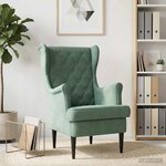 vidaXL Fauteuil Vert Mer Velours