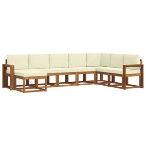 vidaXL Ensemble de canapés d'extérieur 8 pc Naturel et Crème
