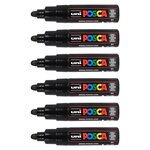Marqueur pointe large conique PC7M N Noir x 6 POSCA
