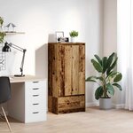 vidaXL Armoire avec tiroir vieux bois 55 5x34x119 5 cm bois ingénierie