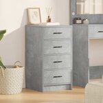 vidaXL Buffet avec tiroir Gris béton 40 x 41 x 75 cm Bois d'ingénierie