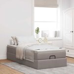 vidaXL Cadre de lit ottoman avec matelas taupe 90x190 cm tissu