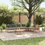 vidaXL Ensemble de canapé de jardin 5 Pièces Marron et gris