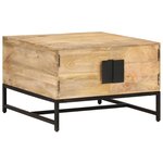 vidaXL Table basse 67x67x45 cm Bois de manguier massif