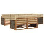 vidaXL Ensemble de canapés d'extérieur 7 pc Naturel et Beige