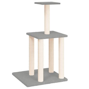 vidaXL Arbre à chat avec griffoirs en sisal gris clair 85 5 cm